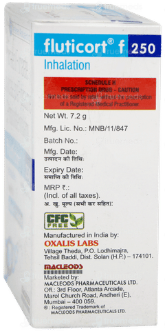 Fluticort F 250 Inhaler 120mdi Fluticort F 250 Inhaler 120mdi