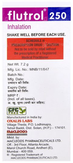 Flutrol 250 Inhalation 120mdi Flutrol 250 Inhalation 120mdi