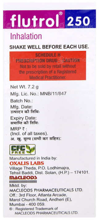 Flutrol 250 Inhalation 120mdi