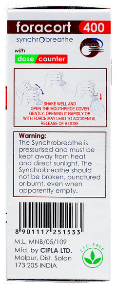 Foracort 400 Synchrobreathe Inhaler 120mdi
