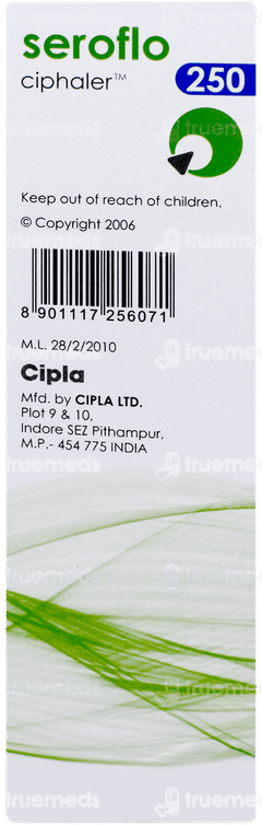 Seroflo 250 Ciphaler Doses 60 Seroflo 250 Ciphaler Doses 60