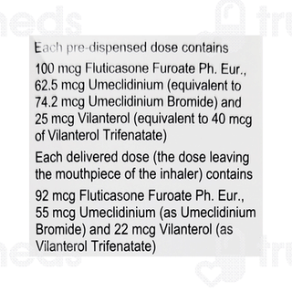 Trelegy Ellipta 100mcg/62.5mcg/25mcg Powder For Inhalation 30
