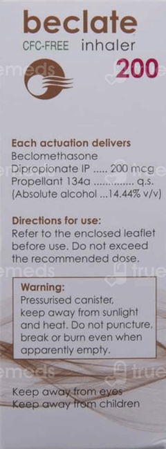 Beclate 200 Cfc Free Inhaler 200Mdi