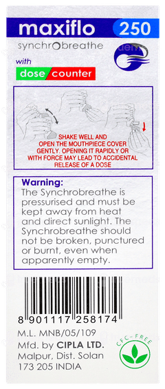 Maxiflo 250 Synchrobreathe Inhaler 120mdi