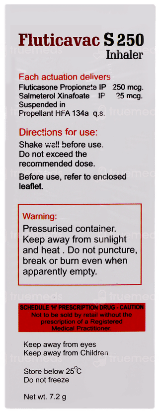 Fluticavac S 250 Inhaler 120mdi