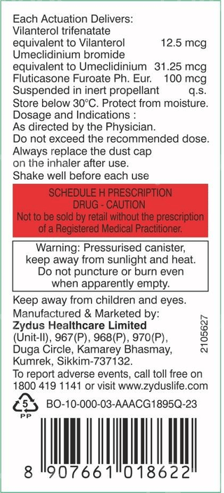 Umiflo Plus 100 Cfc Free Inhaler 120Mdi
