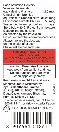 Umiflo Plus 50 Cfc Free Inhaler 120Mdi