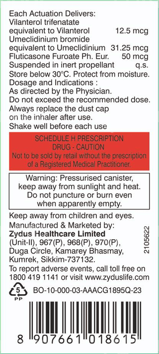 Umiflo Plus 50 Cfc Free Inhaler 120Mdi