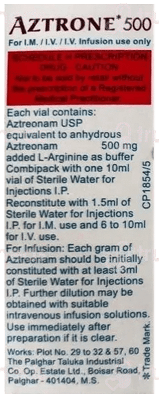 Aztrone 500 Mg Injection 1