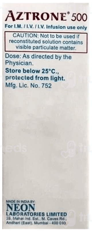Aztrone 500 Mg Injection 1