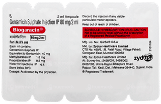Biogaracin 80mg Injection 2ml