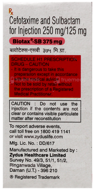 Biotax Sb 250/125 MG Injection 1