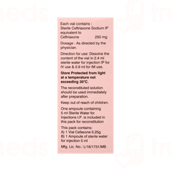 Cefaxone 0.25g Injection 1 Cefaxone 0.25g Injection 1