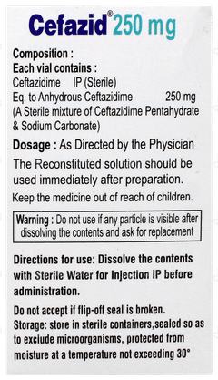 Cefazid 250 MG Injection 2 ML