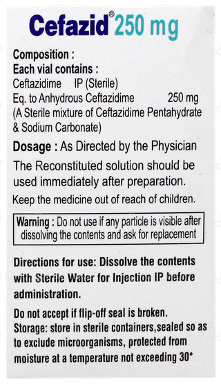 Cefazid 250 MG Injection 2 ML