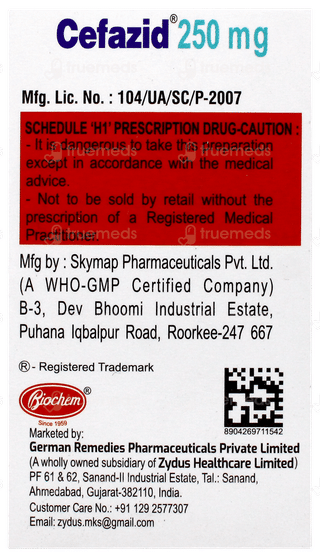 Cefazid 250 MG Injection 2 ML