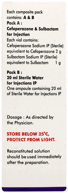 Cefglobe S Forte 2000/1000 MG Injection 1 Cefglobe S Forte 2000/1000 MG Injection 1