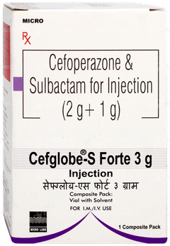 Cefglobe S Forte 2000/1000 MG Injection 1 Cefglobe S Forte 2000/1000 MG Injection 1