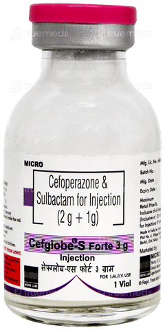 Cefglobe S Forte 2000/1000 MG Injection 1 Cefglobe S Forte 2000/1000 MG Injection 1