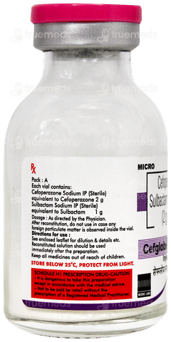 Cefglobe S Forte 2000/1000 MG Injection 1 Cefglobe S Forte 2000/1000 MG Injection 1