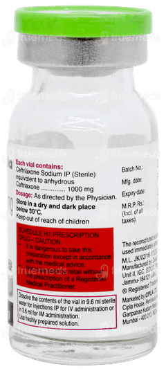 Ciplacef 1g Injection 1 Ciplacef 1g Injection 1