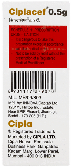 Ciplacef 0.5g Injection 1 Ciplacef 0.5g Injection 1