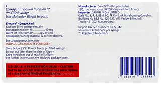 Clexane 40mg Injection 0.4ml