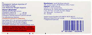 Clexane 80mg 0.8ml Pack Of 2 Injections