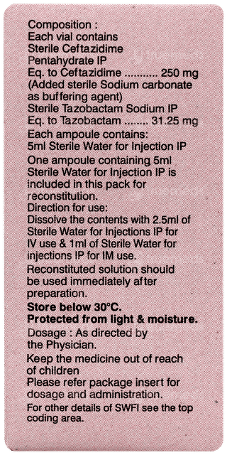 Combitaz 250/31.25mg Injection 1