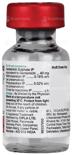 Gentacip 40 MG Injection 2 ML Gentacip 40 MG Injection 2 ML