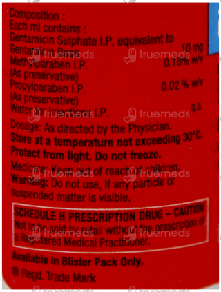 Genticyn Paediatric 20Mg Injection 2Ml