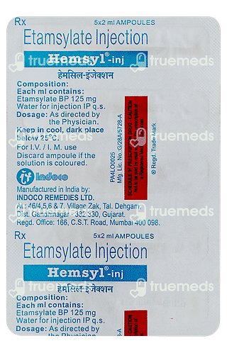 Hemsyl 125 MG Injection 2 ML Pack Of 5