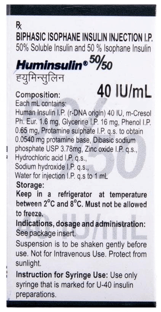 Huminsulin 50/50 40Iu Injection 10Ml