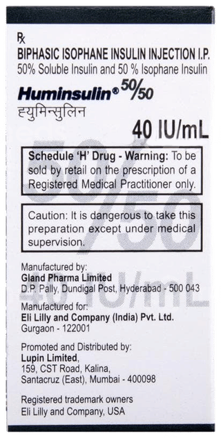 Huminsulin 50/50 40Iu Injection 10Ml