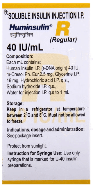 Huminsulin R 40Iu Injection 10Ml