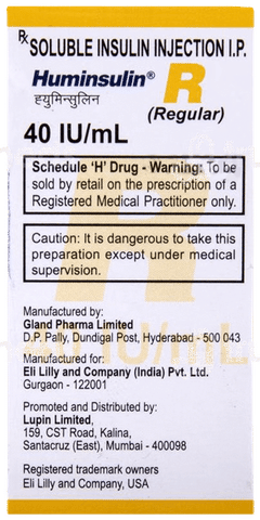 Huminsulin R 40Iu Injection 10Ml Huminsulin R 40Iu Injection 10Ml