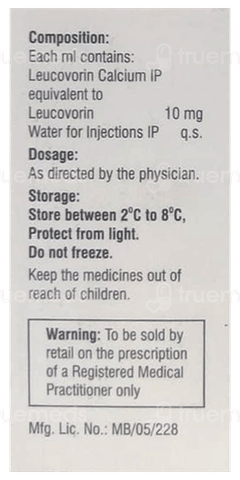Leucorin 50 Mg Injection 5 Ml Leucorin 50 Mg Injection 5 Ml