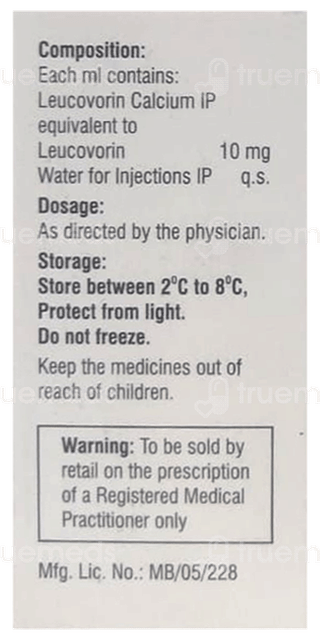 Leucorin 50 Mg Injection 5 Ml