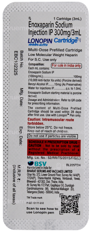 Lonopin Md 300mg Injection 3ml