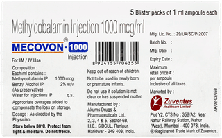 Mecovon 1000 Injection 1ml