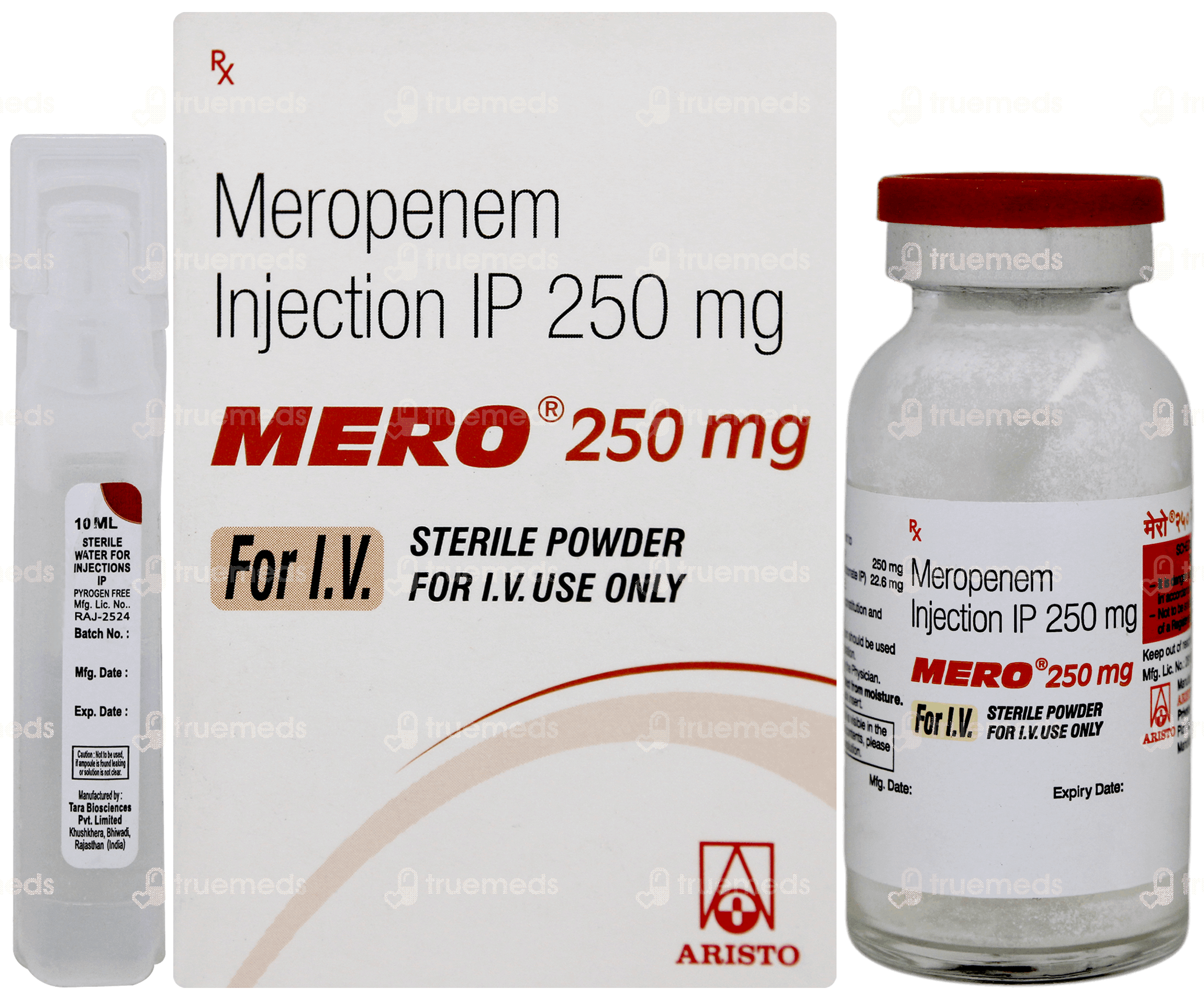 Merosol Injection Mero 250 Mg Injection 1 - Uses, Side Effects, Dosage, Price | Truemeds