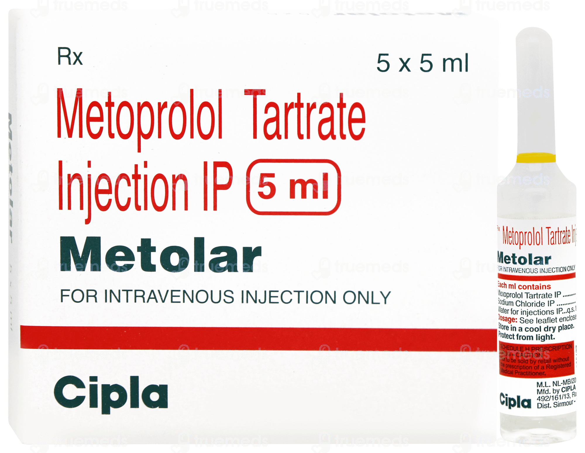 Metolar R Metolar 5 Mg Injection 5 Ml - Uses, Side Effects, Dosage, Price | Truemeds