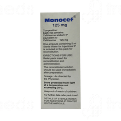Monocef 125mg Injection 1 Monocef 125mg Injection 1