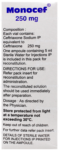 Monocef 250Mg Injection 1 Monocef 250Mg Injection 1