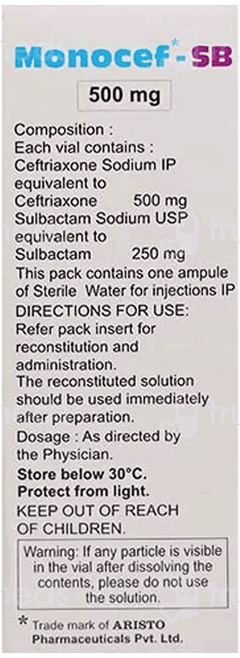 Monocef Sb 500Mg Injection 1 Monocef Sb 500Mg Injection 1