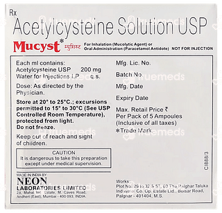 Mucyst 1000mg Injection 5ml