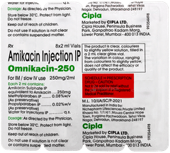 Omnikacin 250 Injection 2ml