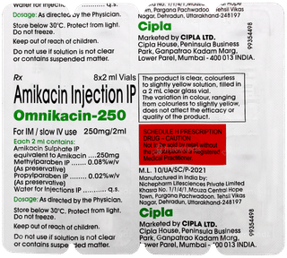Omnikacin 250 Injection 2ml