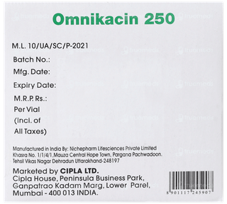 Omnikacin 250 Injection 2Ml