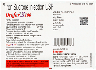 Orofer S 100 Injection 5ml
